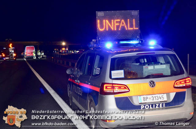 20190128 Verkehrsunfall auf der A3 zwischen Ebreichsdorf und Trumau  Foto:  Thomas Lenger Monatsrevue.at