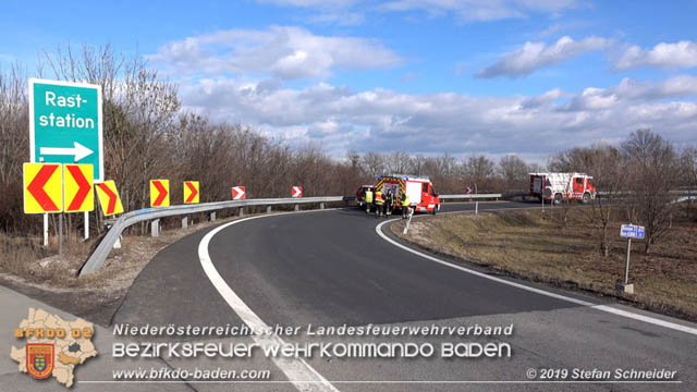 20190129 VU A2 RFB Wien Höhe Abfahrt Raststation Guntramsdorf Foto: © Stefan Schneider 20190129 VU A2 RFB Wien Höhe Abfahrt Raststation Guntramsdorf Foto: © Stefan Schneider