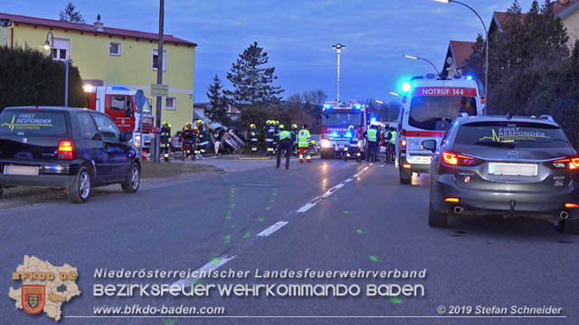 20190224 Schwerer Verkehrsunfall auf der LB18 in St.Veit a.d.Triesting  Foto: © Stefan Schneider 