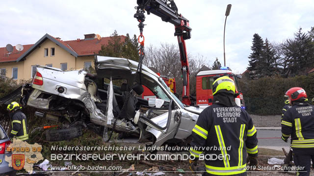 20190224 Schwerer Verkehrsunfall auf der LB18 in St.Veit a.d.Triesting  Foto: © Stefan Schneider 