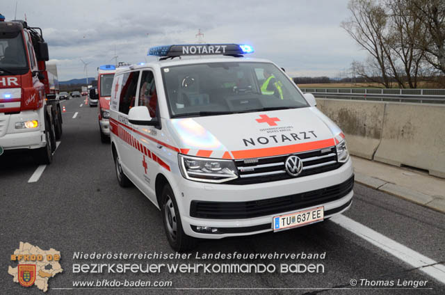 20190313 Verkehrsunfall auf der A3 zwischen Ebreichsdorf und Pottendorf  Foto:  Thomas Lenger