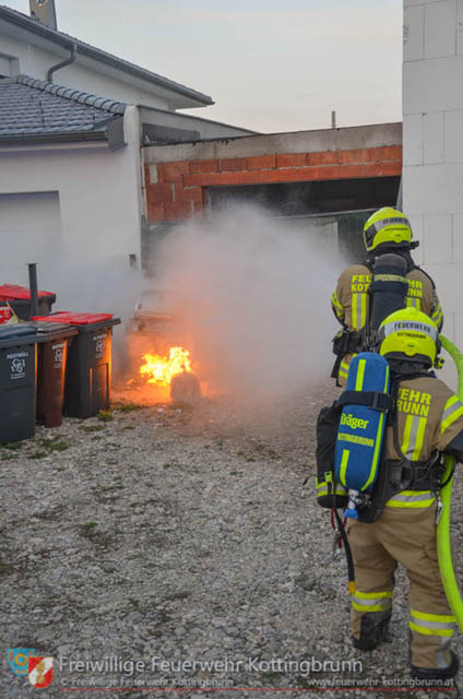 20190329 Brand einer Gasflasche in Kottingbrunn  Foto:  Freiwillige Feuerwehr Kottingbrunn