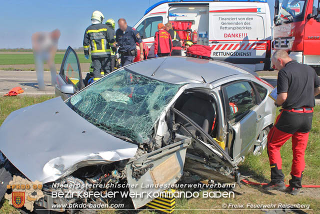 20190419 Schwerer Verkehrsunfall auf der L161 zwischen Reisenberg und Gramatneusiedl  Foto: © Freiwillige Feuerehr Reisenberg