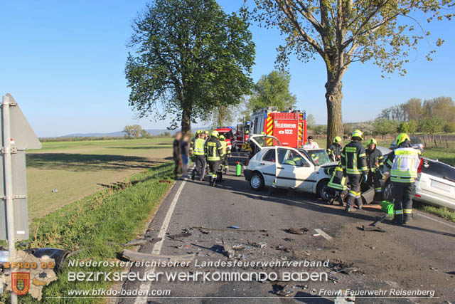 20190419 Weiterer schwerer Verkehrsunfall am Karfreitag auf der L161 zwischen Reisenberg und Gramatneusiedl  Foto: © Freiwillige Feuerwehr Reisenberg