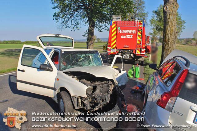 20190419 Weiterer schwerer Verkehrsunfall am Karfreitag auf der L161 zwischen Reisenberg und Gramatneusiedl  Foto: © Freiwillige Feuerwehr Reisenberg