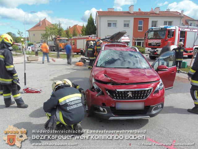 20190510 Verkehrsunfall im Zentrum Blumau-Neurihof  Foto:  Freiwillige Feuerwehr Gnselsdorf