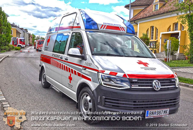 20190510 Verkehrsunfall im Zentrum Blumau-Neurißhof  Foto: © Stefan Schneider BFK Baden