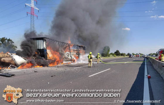 20190524 Schwerer LKW Unfall auf der A2 zwischen Wllersdorf u. Leobersdorf  Foto:   FF Leobersdorf