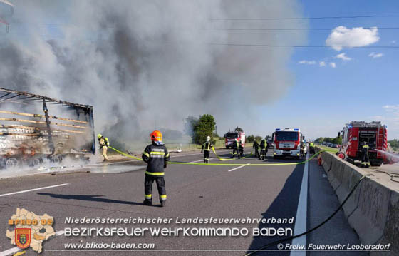 20190524 Schwerer LKW Unfall auf der A2 zwischen Wllersdorf u. Leobersdorf  Foto:   FF Leobersdorf