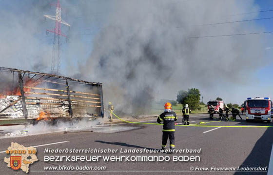 20190524 Schwerer LKW Unfall auf der A2 zwischen Wllersdorf u. Leobersdorf  Foto:   FF Leobersdorf