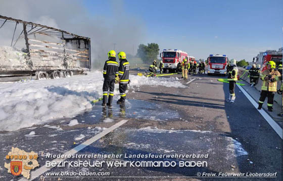 20190524 Schwerer LKW Unfall auf der A2 zwischen Wllersdorf u. Leobersdorf  Foto:   FF Leobersdorf