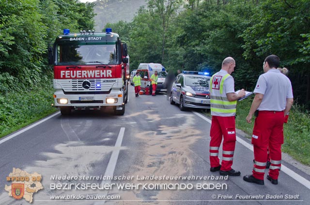 20190630 Verkehrsunfall mit mehreren Verletzten auf der LB210 im Helenental  Fotos: © FF Baden-Stadt Martin Grassl u. Martin Lichtenauer