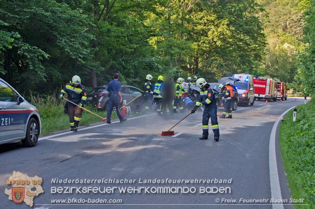 20190630 Verkehrsunfall mit mehreren Verletzten auf der LB210 im Helenental  Fotos: © FF Baden-Stadt Martin Grassl u. Martin Lichtenauer