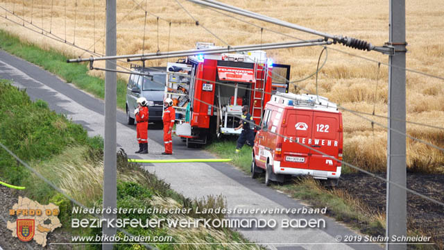 20190705 Feuerwehren aus dem Bezirk Baden untersttzen bei 35 Hektar Getreidefeld in Flammen  Foto:  Stefan Schneider BFK Baden