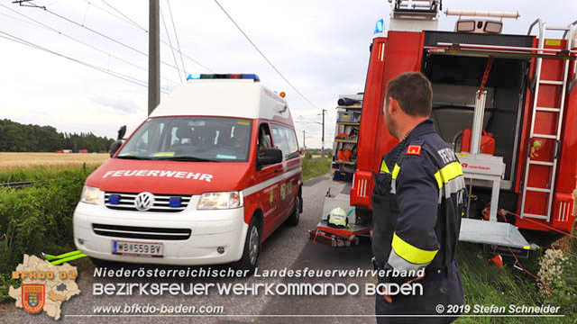 20190705 Feuerwehren aus dem Bezirk Baden untersttzen bei 35 Hektar Getreidefeld in Flammen  Foto:  Stefan Schneider BFK Baden