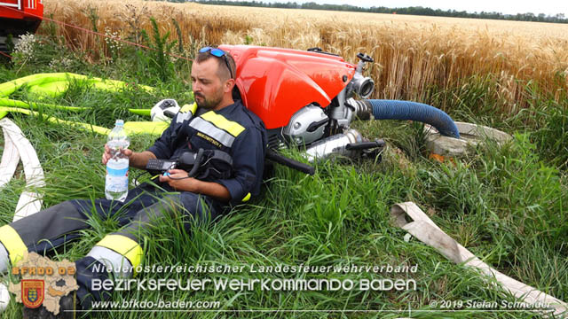 20190705 Feuerwehren aus dem Bezirk Baden untersttzen bei 35 Hektar Getreidefeld in Flammen  Foto:  Stefan Schneider BFK Baden