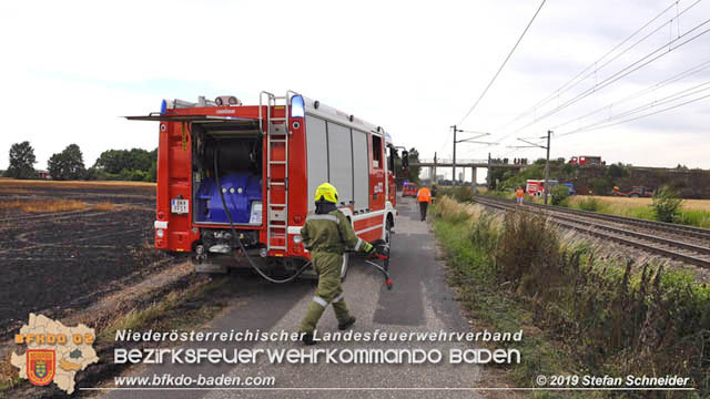 20190705 Feuerwehren aus dem Bezirk Baden untersttzen bei 35 Hektar Getreidefeld in Flammen  Foto:  Stefan Schneider BFK Baden