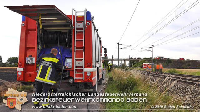 20190705 Feuerwehren aus dem Bezirk Baden untersttzen bei 35 Hektar Getreidefeld in Flammen  Foto:  Stefan Schneider BFK Baden