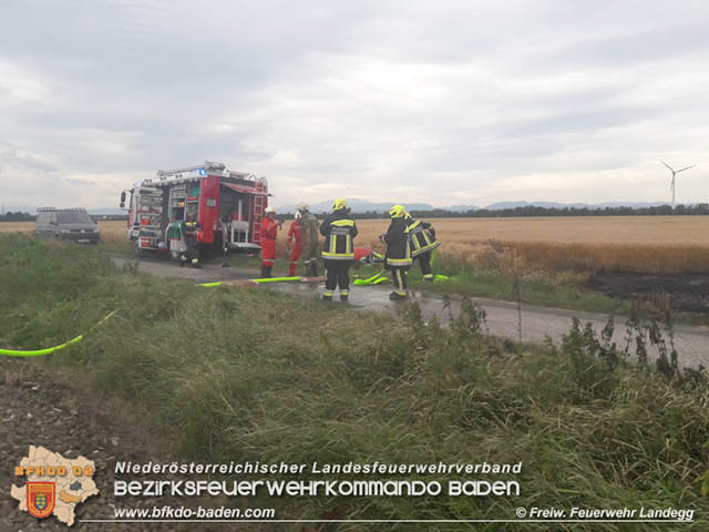 20190705 Feuerwehren aus dem Bezirk Baden unterstützen bei 35 Hektar Getreidefeld in Flammen Foto: © Freiwillige Feuerwehr Landegg 20190705 Feuerwehren aus dem Bezirk Baden unterstützen bei 35 Hektar Getreidefeld in Flammen Foto: © Freiwillige Feuerwehr Landegg