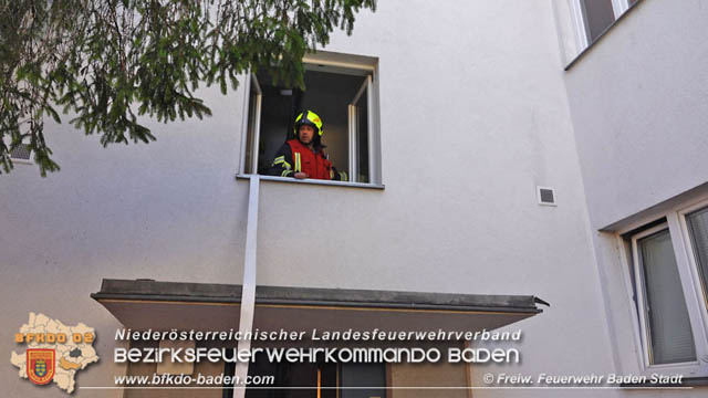 20190706 Kchenbrand in Badener Mehrparteien-Wohnhausanlage rasch gelscht  Foto:  Stefan Schneider FF Baden-Stadt