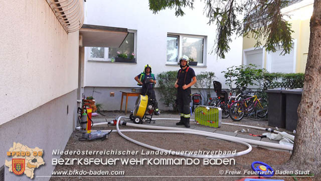 20190706 Kchenbrand in Badener Mehrparteien-Wohnhausanlage rasch gelscht  Foto:  Stefan Schneider FF Baden-Stadt