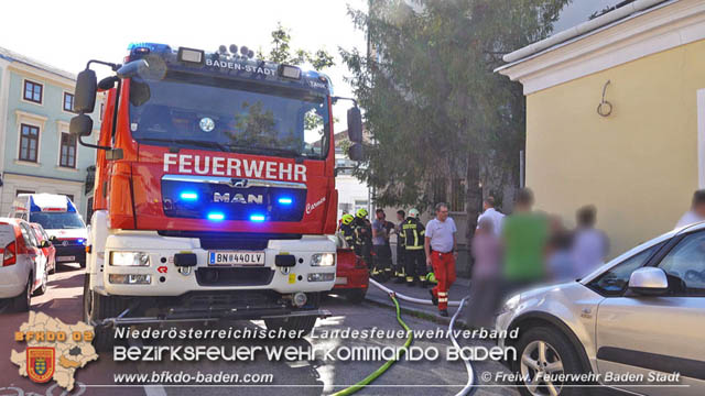 20190706 Kchenbrand in Badener Mehrparteien-Wohnhausanlage rasch gelscht  Foto:  Stefan Schneider FF Baden-Stadt