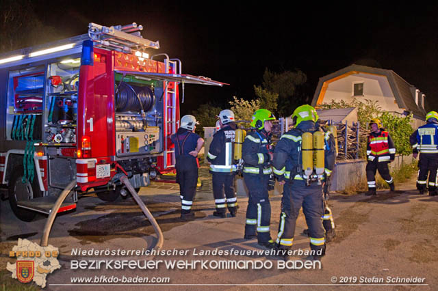 20190713 Brand in einem Traiskirchener Kleingartenhaus Foto: © Stefan Schneider BFK Baden 20190713 Brand in einem Traiskirchener Kleingartenhaus Foto: © Stefan Schneider BFK Baden