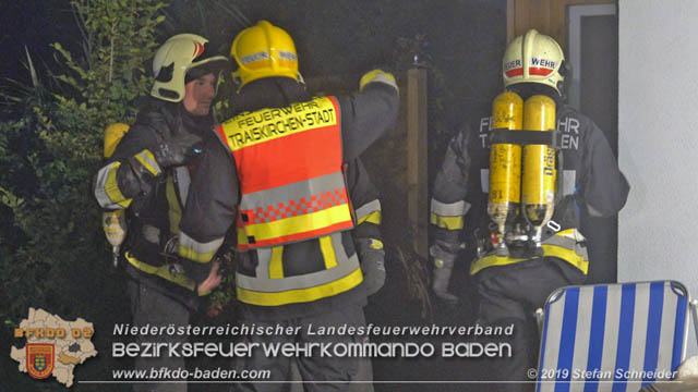 20190713 Brand in einem Traiskirchener Kleingartenhaus Foto: © Stefan Schneider BFK Baden 20190713 Brand in einem Traiskirchener Kleingartenhaus Foto: © Stefan Schneider BFK Baden