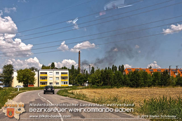 20190715 Brand mehrerer Photovoltaikpaneele am Dach einer Halle im Gewerbepark-Traiskirchen  Foto:  Stefan Schneider BFK Baden