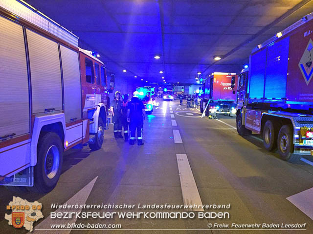 20190904 Deko Einsatz bei Gefahrgut Unfall im Tunnel S1 Vsendorf Bezirk Mdling Foto:  Freiwillige Feuerwehr Baden-Leesdorf