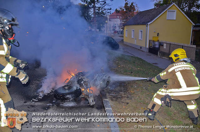 20191024 Ein Motorrad fing in Ebreichsdorf Feuer  Foto:  Thomas Lenger Monatsrevue.at