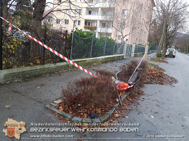 20191130 Verkehrsunfall mit Unfallflucht in der Stadt Baden  Foto:  Stefan Schneider