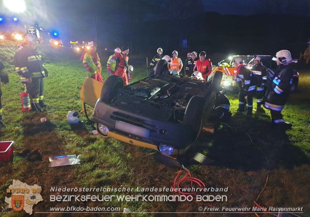 20191207 Verkehrsunfall auf der L4001 bei Mayerling  Foto:  FF Maria Raisenmarkt