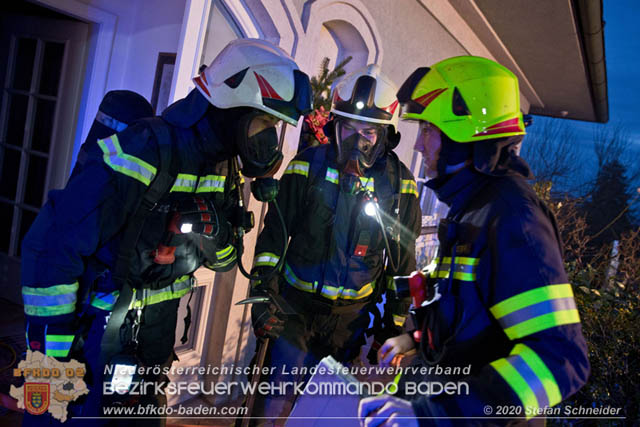 20200104 Kellerbrand in Badener Einfamilienhaus Ortsteil Weikersdorf  Foto:  Stefan Schneider 