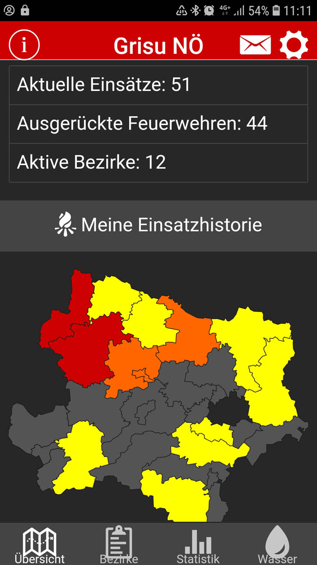 20200210 Einsätze in ganz NÖ mit Stand 12.30 Uhr  Quelle: © Grisu NÖ 