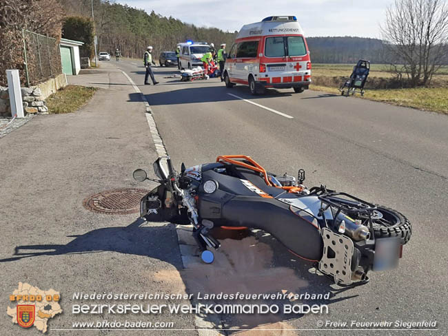 20200216 Motorradunfall in Siegenfeld  Foto: © Freiwillige Feuerwehr Siegenfeld