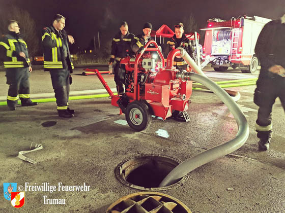 20200217-22 Mehrtägige Pumparbeiten nach Bruch ener 150er Hauptwasserleitung in Möllersdorf  Foto: © Freiwillige Feuerwehr Trumau