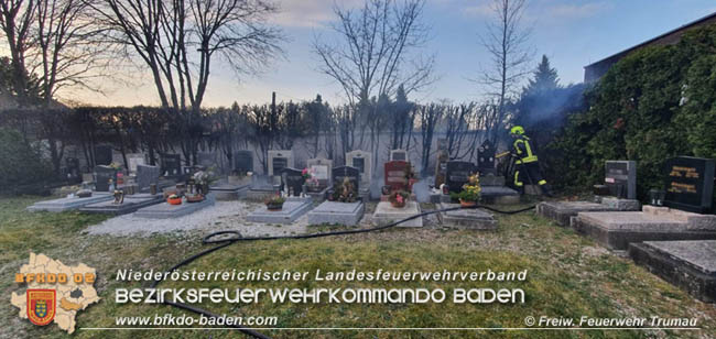 20200319 Brand von mehreren Thujen-Hecken in Trumau Foto: © Freiwillige Feuerwehr Trumau 20200319 Brand von mehreren Thujen-Hecken in Trumau Foto: © Freiwillige Feuerwehr Trumau
