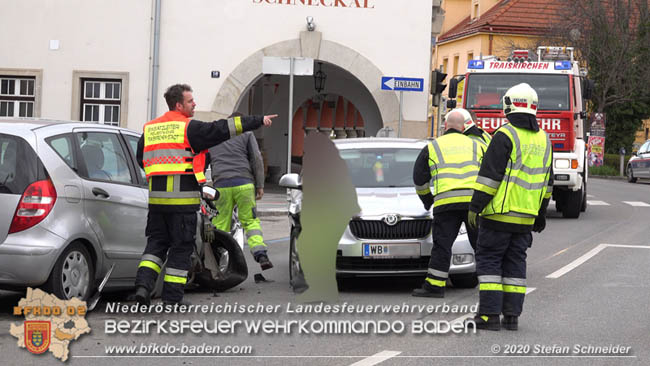 20200322 Verkehrsunfall mit 4 beschdigten Fahrzeugen in Traiskirchen  Foto:  Stefan Schneider