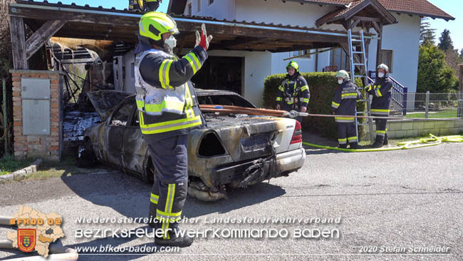 20200408 Brand einer Hecke und der angrenzenden Garage in Trumau  Foto: © Stefan Schneider