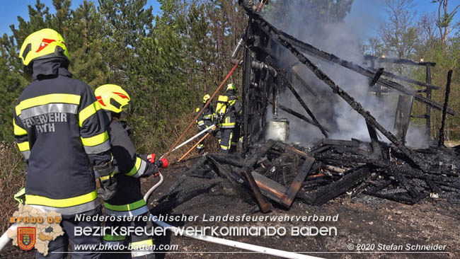 20200420 Brand einer Jagdhütte bei Furth a.d.Triesting Foto: © Stefan Schneider BFK Baden 20200420 Brand einer Jagdhütte bei Furth a.d.Triesting Foto: © Stefan Schneider BFK Baden