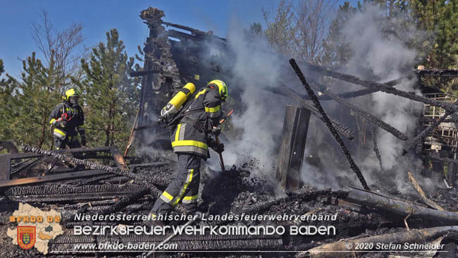 20200420 Brand einer Jagdhütte bei Furth a.d.Triesting Foto: © Stefan Schneider BFK Baden 20200420 Brand einer Jagdhütte bei Furth a.d.Triesting Foto: © Stefan Schneider BFK Baden