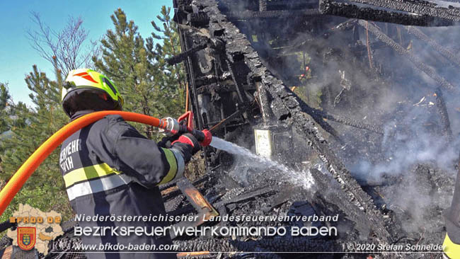 20200420 Brand einer Jagdhütte bei Furth a.d.Triesting Foto: © Stefan Schneider BFK Baden 20200420 Brand einer Jagdhütte bei Furth a.d.Triesting Foto: © Stefan Schneider BFK Baden