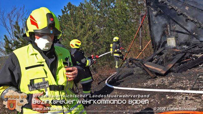 20200420 Brand einer Jagdhütte bei Furth a.d.Triesting Foto: © Stefan Schneider BFK Baden 20200420 Brand einer Jagdhütte bei Furth a.d.Triesting Foto: © Stefan Schneider BFK Baden