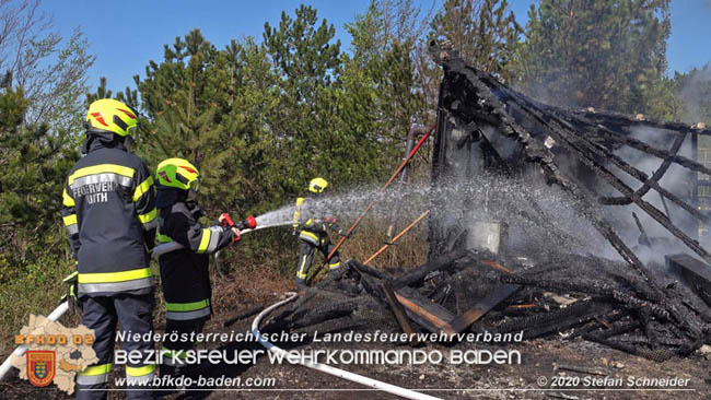 20200420 Brand einer Jagdhütte bei Furth a.d.Triesting Foto: © Stefan Schneider BFK Baden 20200420 Brand einer Jagdhütte bei Furth a.d.Triesting Foto: © Stefan Schneider BFK Baden