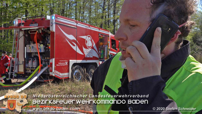 20200420 Brand einer Jagdhütte bei Furth a.d.Triesting Foto: © Stefan Schneider BFK Baden 20200420 Brand einer Jagdhütte bei Furth a.d.Triesting Foto: © Stefan Schneider BFK Baden