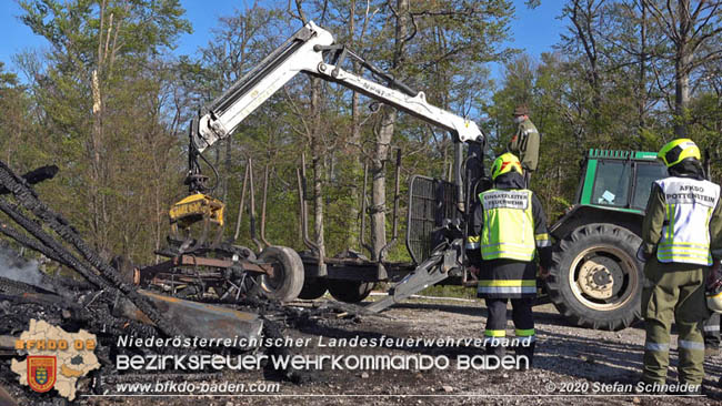 20200420 Brand einer Jagdhütte bei Furth a.d.Triesting Foto: © Stefan Schneider BFK Baden 20200420 Brand einer Jagdhütte bei Furth a.d.Triesting Foto: © Stefan Schneider BFK Baden