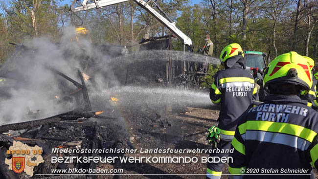 20200420 Brand einer Jagdhtte bei Furth a.d.Triesting  Foto:  Stefan Schneider BFK Baden