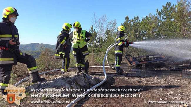 20200420 Brand einer Jagdhütte bei Furth a.d.Triesting Foto: © Stefan Schneider BFK Baden 20200420 Brand einer Jagdhütte bei Furth a.d.Triesting Foto: © Stefan Schneider BFK Baden