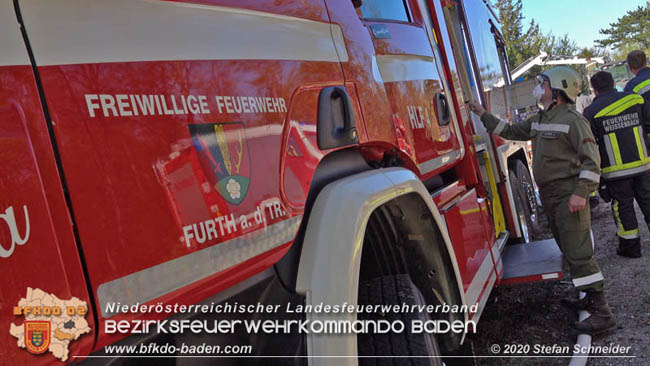 20200420 Brand einer Jagdhütte bei Furth a.d.Triesting Foto: © Stefan Schneider BFK Baden 20200420 Brand einer Jagdhütte bei Furth a.d.Triesting Foto: © Stefan Schneider BFK Baden
